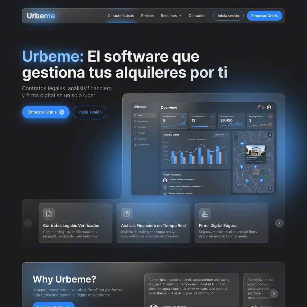 Panel de control de Urbeme - gestión de alquileres para propietarios